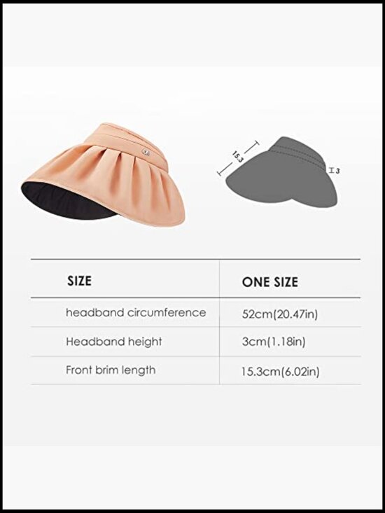 Wide Brim Sun Visor Hat Foldable UPF 50+ UV Protection Packable Ponytail Beach main image 7